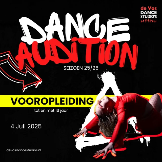 Ben jij gedreven -vol met passie en is jou droom om later professioneel danser te worden en/of wil je na de middelbare school een MBO /HBO dansopleiding doen? 
Dan hebben wij de juiste kwaliteits-lessen met professionele docenten die jou goed op weg kunnen helpen! 

Meld je snel aan voor de audities! (Link in bio)